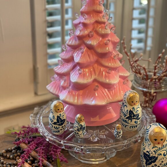 14" Lit Nostalgic --Safe Acrylic! Tree-NEW- Gorgeous Kitch Retro! - Picture 2 of 16